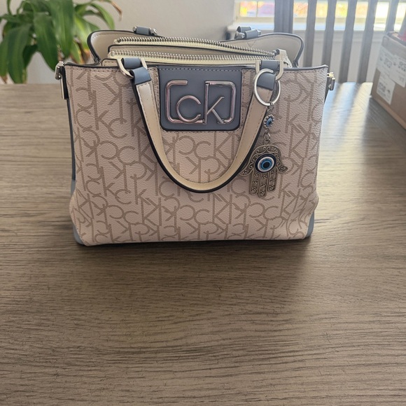 Calvin Klein Handbags - Calvin Klein Beige and Gray Satchel